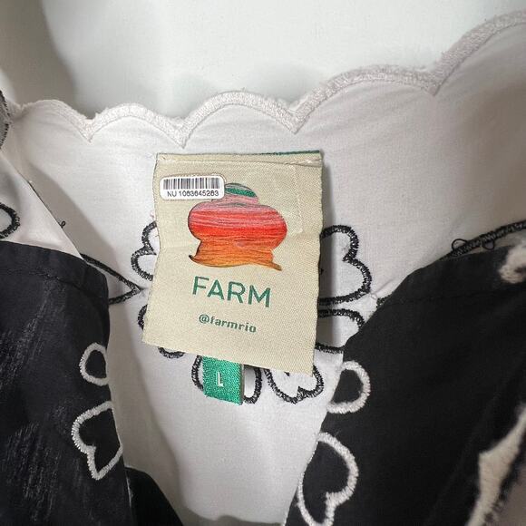 Farm Rio Cutwork Cotton Midi Dress Size Large - Picture 6 of 8